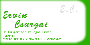 ervin csurgai business card